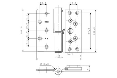 3D Регулируемая дверная петля MG-H04-X